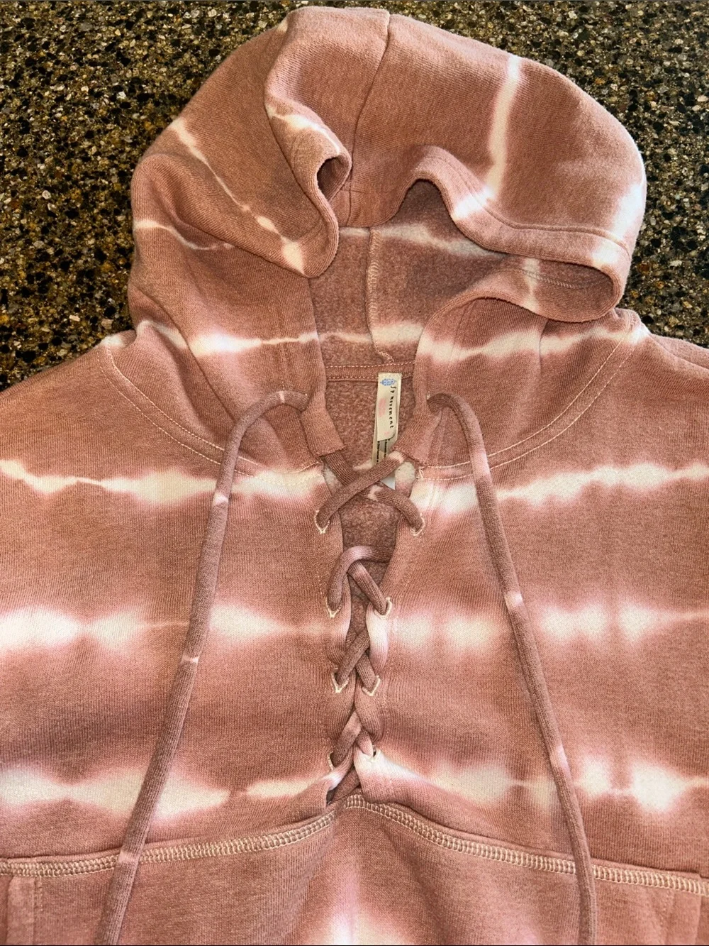 Free People Lace-Up Tie-Dye Hoodie